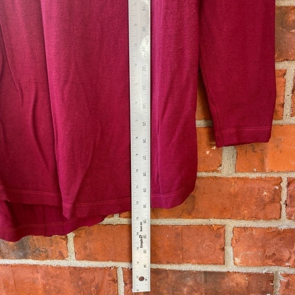 Soft Surroundings Meidum Margulies Marroon Exposed Zipper Back Long Sleeve Top - Picture 8 of 10